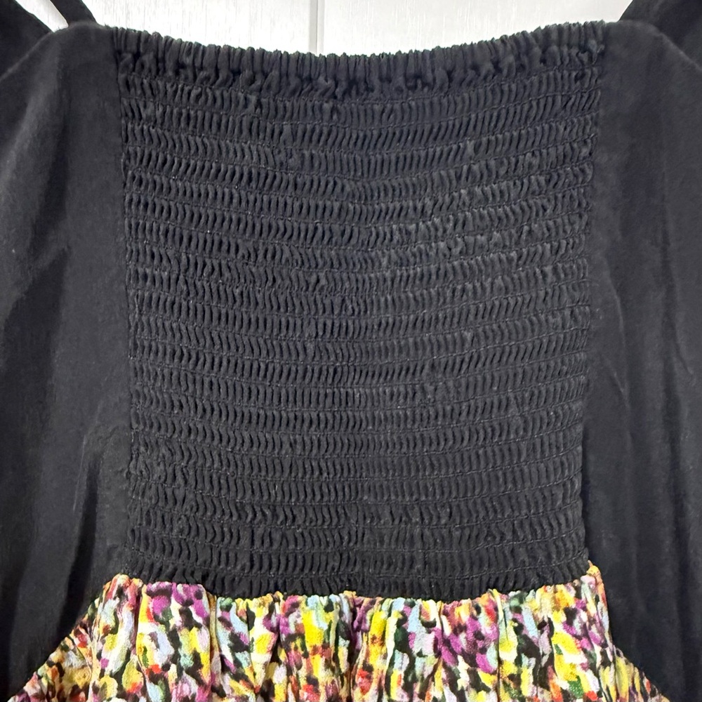 ✨ Anthropologie Moulinette Soeurs Graduation Dress Black Floral Silk Size 4 ✨ - Picture 4 of 13
